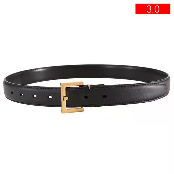 

luxury designer belt for women genuine leather cowhide width 3cm 2.5cm fashion designers belts bronze buckle silver womens waistband, Black;brown