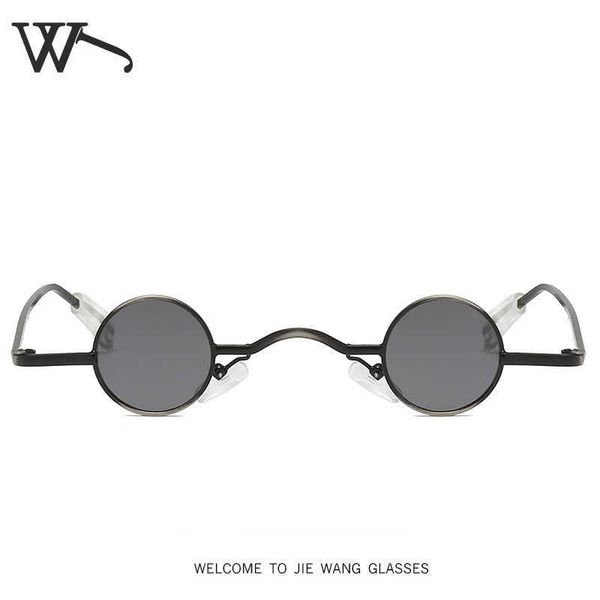 

new punk fashion small metal men's and women's mini round frame sunglasses harajuku personalized glasses, White;black