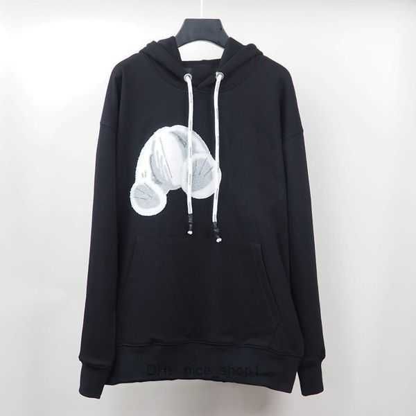 

palms mens designer hoodie broken bears sweatshirts womens decapitated teddy bear hoodies man loose printed sweatshirt plams ghj, Black