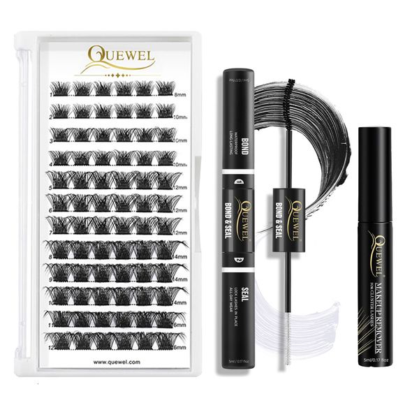 

false eyelashes quewel lashes cd curl clusters segmented 72 volume diy bond and seal lash glue hours long lasting remover 230812