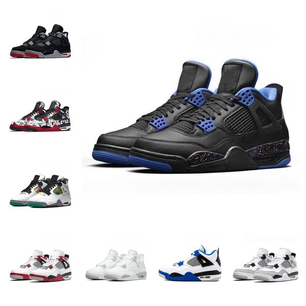 

jumpman 4 4s basketball shoes men women black cat pn dust military black seafoam red thunder university blue mens trainers outdoor sneakers