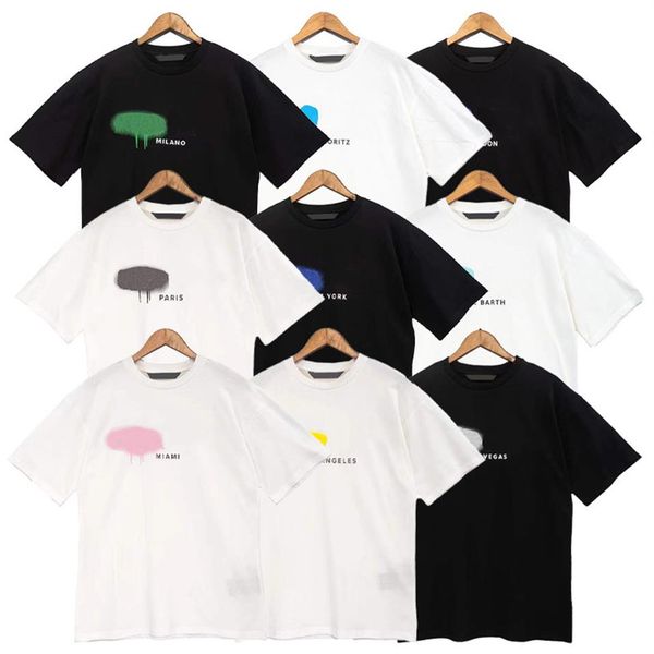 

summer mens t shirt tshirt designer shirts graphic tee designer summer loose luxury clothes cotton breathable print splash-ink190s, White;black