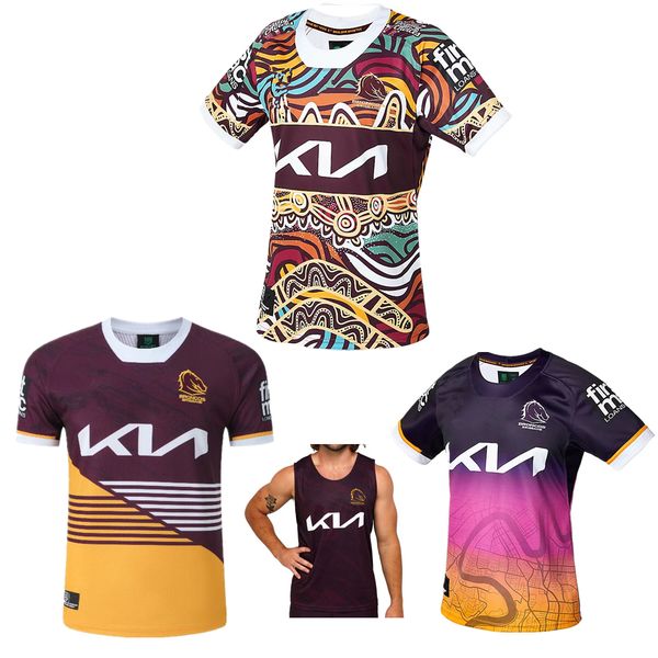

men's t-shirts rugby jersey brisbane broncos 2024 home indigenous city rugby shirt australia broncos retro jerseys vest fishing cloth 2, White;black