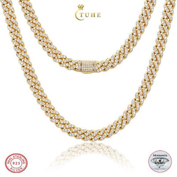 

custom iced out 8mm 925 sterling silver pass diamond tester vvs moissanite diamond miami cuban link chain for women