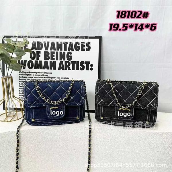 

56% off designer bag 2024 early launch summer new canvas denim lingge postman fragrant chain one shoulder crossbody handbag
