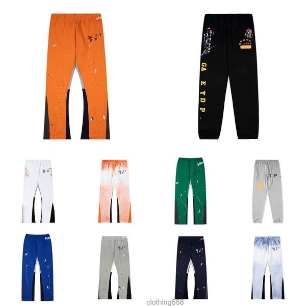 

designer galleries mens jeans dept pants sweatpants speckled classic letters print men's women's versatile casual pants straight a, Black