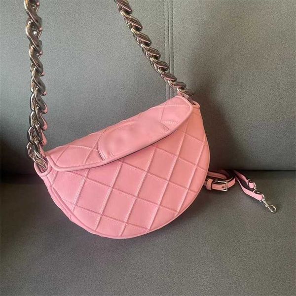 

50% off designer bag 2024 early launch tb fashion one shoulder crossbody women's chain popular diamond sheepskin half moon classic vers