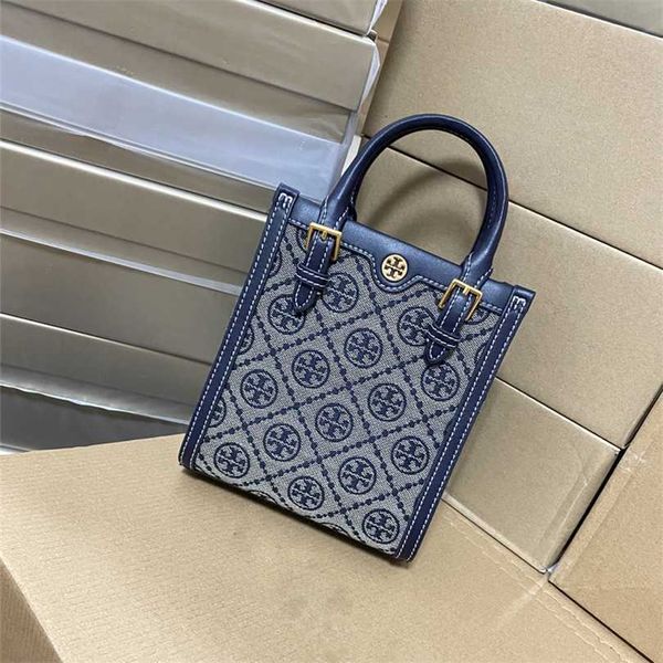 

50% off designer bag 2024 early launch new tb musical score classic jacquard mini tote one shoulder crossbody small square fashion simple mo