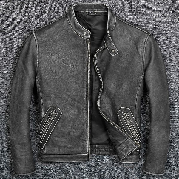 

men's jackets 7xl brand casual style cowhide jacket mens 100 genuine leather clothesvintage biker coatcasaco de couro 230812, Black;brown