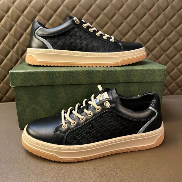 

casual-stylish men's sneaker shoes men retro-inspired leather trainers party wedding skateboard walking eu35-45 origianl box, Black