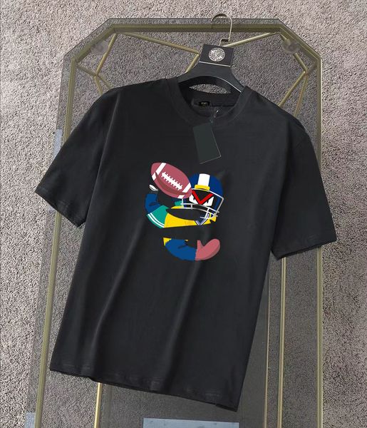 

designer famous mens t shirt letter print round neck short sleeve black white fashion men women tees#129, White;black