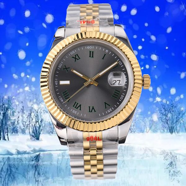 

mens automatic quartz watch movement watches 36/41mm full stainless steel luminous waterproof pink 28/31mm women watch couples style classic, Slivery;brown