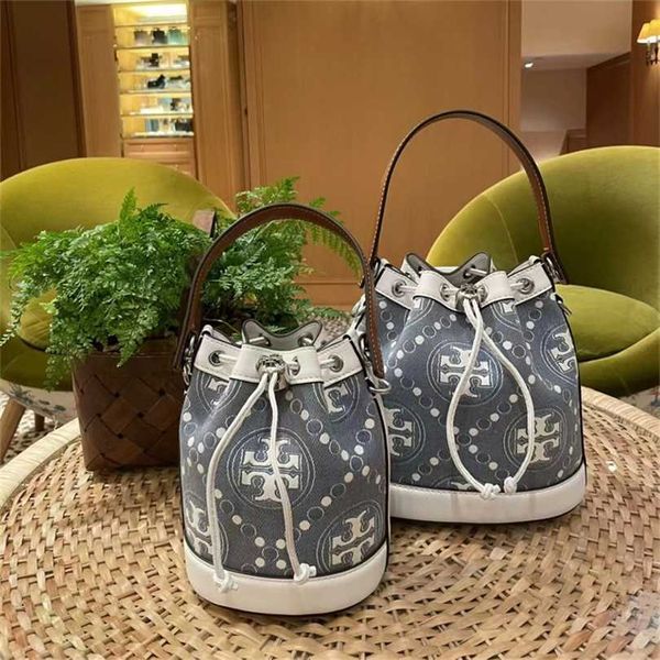 

50% off designer bag 2024 early launch tb old flower bucket classic monogram canvas jacquard splice handbag with versatile style one shoulde