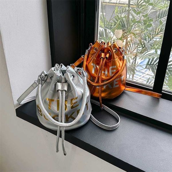 

50% off designer bag 2024 early launch bags fashion letter bucket new one shoulder crossbody simple bright face handheld for women