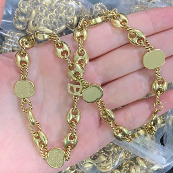 

hiphop rock punk necklace for woman men long chain necklaces brass sweater chain jewelry wedding birthday party gift with box cgn1 --11, Silver