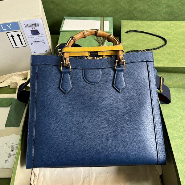 

designer diana medium tote bags luxury bamboo shoulder bags 1:1 quality genuine leather handbags 678842 35cm with box mg071