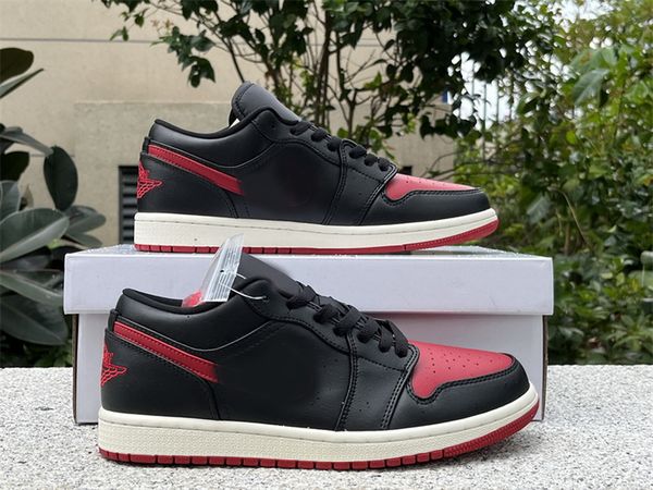 

authentic 1 low basketball shoes og 1s men women bred sail designer mens sneakers eur 36-46, Red;white