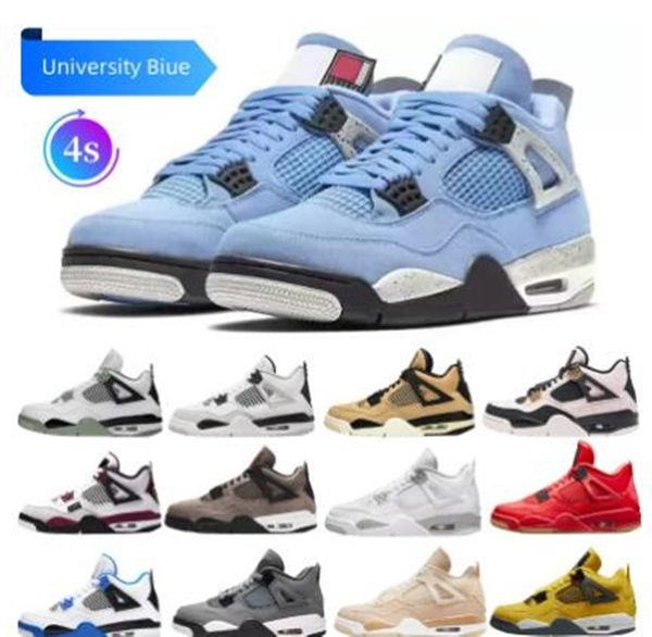 

high jumpman 4 4s iv designer jodan basketball shoes for mens womens j4 seafoam blue thunder retro cactus jack sb bred boots sail pink sneak, Black