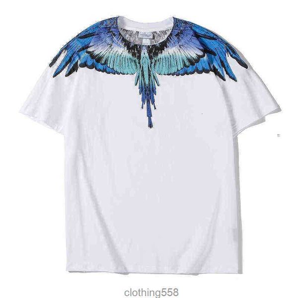 

tees tee t-shirt shirt s tide 20ss summer mb blue gray wings men and women lovers short sleeve cottons1s1, White;black