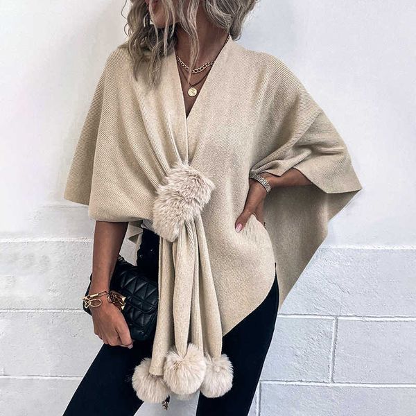 

cape sweater women's autumn winter shawl knitted cardigan white coats, White;black