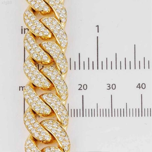 

miami style custom sterling 925 silver hip hop cuban chain cz diamond iced out necklace