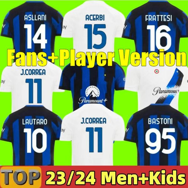 

23 24 lukaku inters lautaro milans soccer jerseys anniversary correa dzeko barella asllani frattesi 2023 2024 brozovic home football shirt u, Black;yellow
