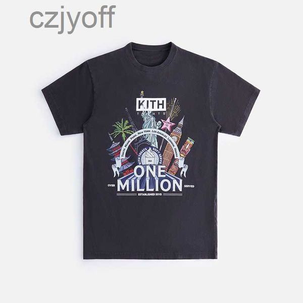 

kitt treats million vintage tee t-shirt with treats million pattern printed on the chest, White;black