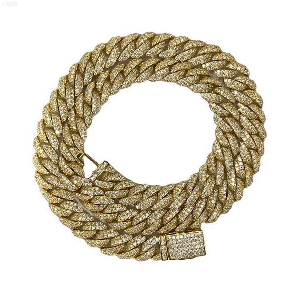 

hq gems 20 inch 10mm s925 sterling silver iced out moissanite diamond hip hop jewelry cuban link miami necklace chain for men