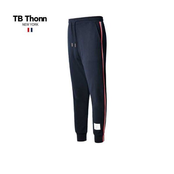 

asymmetric side webbing american tb thonn cuffed leggings for men's casual and versatile sports tom trendy, Black;brown