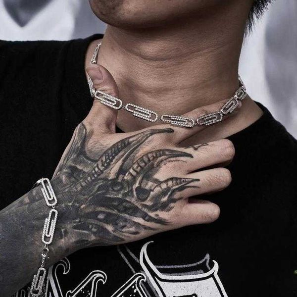 

master rocks jewelry 925 sterling silver 8mm iced out paper clip shape vvs moissanite cuban chain