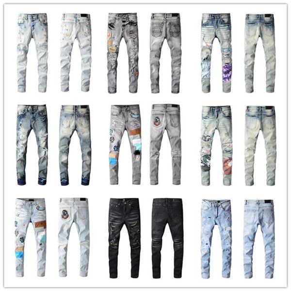 

2021 fashion skinny mens jeans straight slim elastic jean men casual biker male stretch denim trouser classic pants jeans 686 size3242, Blue