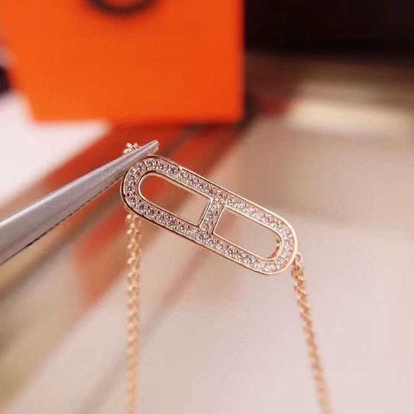 

fashion designer h love pig nose tassel necklace korean version simple female clavicle chain temperament sense, Black