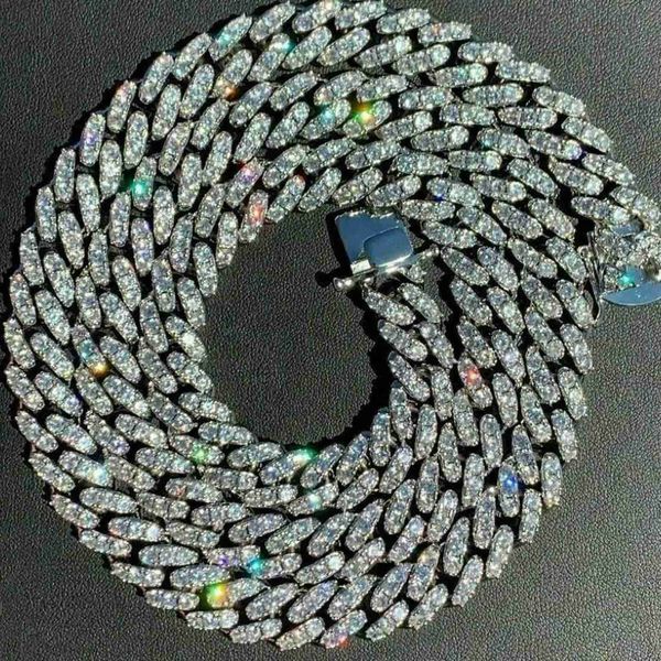 

miami jewelry classic style 8mm cuban chain iced out moissanite custom silver men cuban necklace