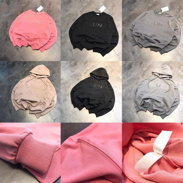 

mens hoodies pullover sweatshirts steel lettering hoodie designer printed casual loose hooded fleece clothing high street cotton t2925, Black