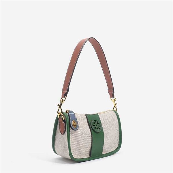 

56% off designer bag 2024 early launch tb women's same canvas one shoulder underarm new contrast handheld mahjong