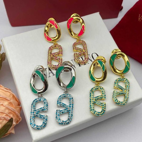 

accessories diamond ring luxury designer necklace flowers clover bangle women 23 year new huajia letter earrings full of diamonds white styl, Silver