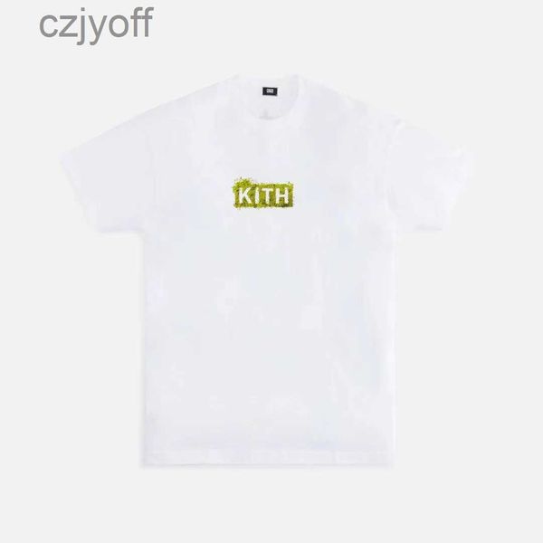 

kith vanilla matcha ice cream loose round neck short sleeve couple t-shirt printed tee, White;black