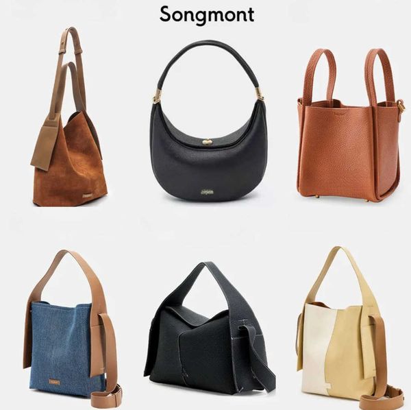 

songmont bag luna handle purse clutch basket crossbody song handbag bucket bag underarm hobo shoulder axillary luxury large totes half moon
