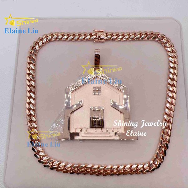 

luxury jewelry hip hop custom 925 sterling silver fine jewelry gold pendant