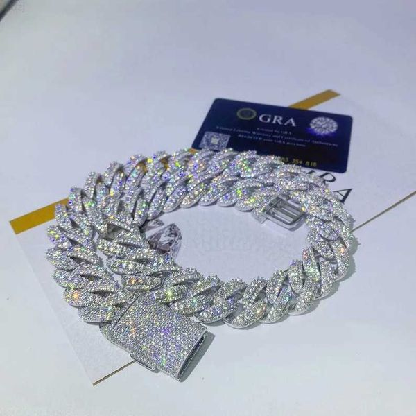 

8mm cuban link bracelet hiphop sparkling bling 925 sterling silver vvs moissanite cuban link chain