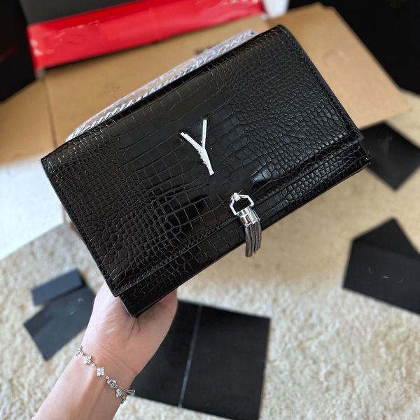 

luxurys designers bags fashion flap shoulder bag quilted multiple colors chain leather crossbody handbags purses tote purse hand with box, Black;red