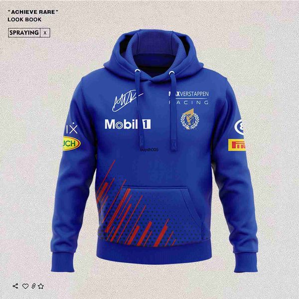 

6i62 men's hoodies sweatshirts f1 drivers champion world t-shirt max breathable fans autumn winter new f1 polar racing shirt men's, Black