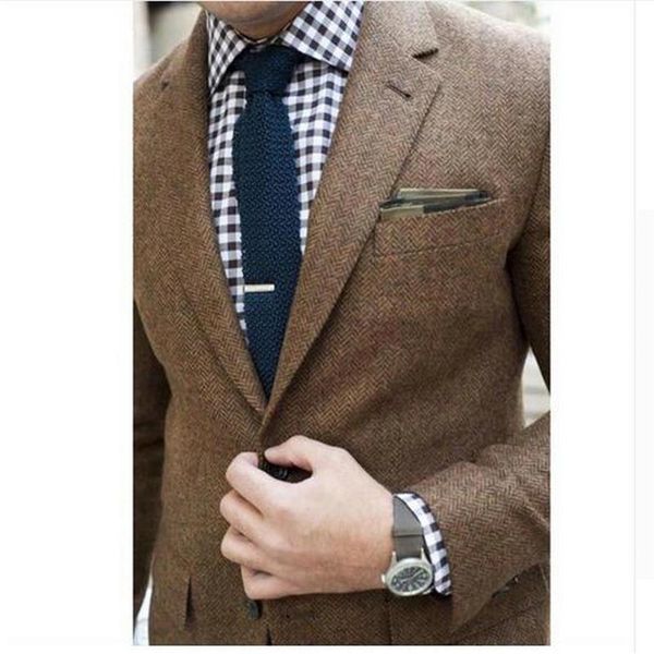 

men's suits & blazers tweed jacket custom made brown coat bespoke mens coat herringbone coats blazer masculino herringbone me2308, White;black