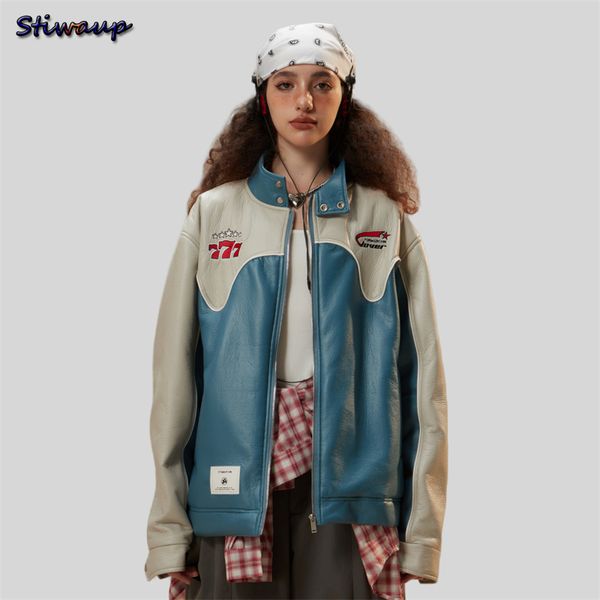 

men's jacket's male leather jacket men pu stitching autumn 2023 waterproof bomber woman outdoor couple clothing novelties 230812, Black;brown