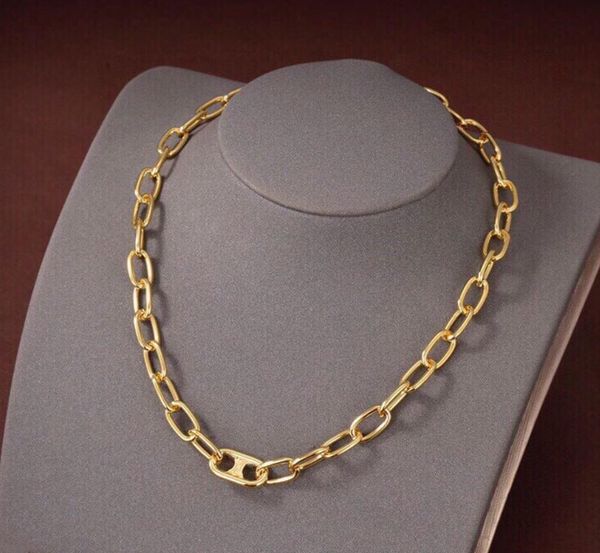 

2023 latest women's necklace thick chain fine chain triumphal arch necklace distinctive design personalized party work matching+box, Golden;silver