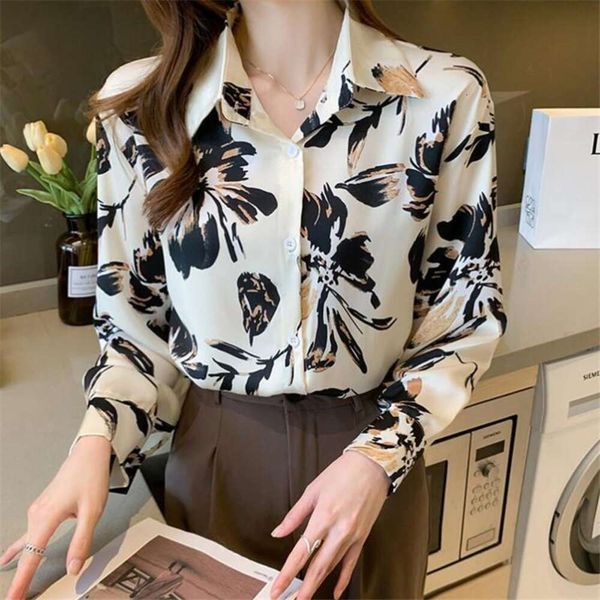 

womens shirt ink painting print commuter t spring and autumn long sleeved, White