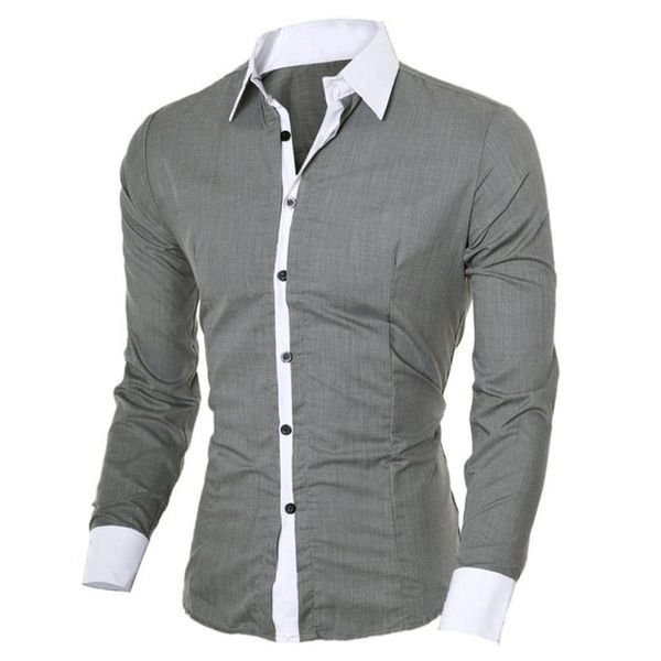 

brand casual shirts business men dress shirts long sleeve turn-down collar cotton stylish males social shirts256o, White;black