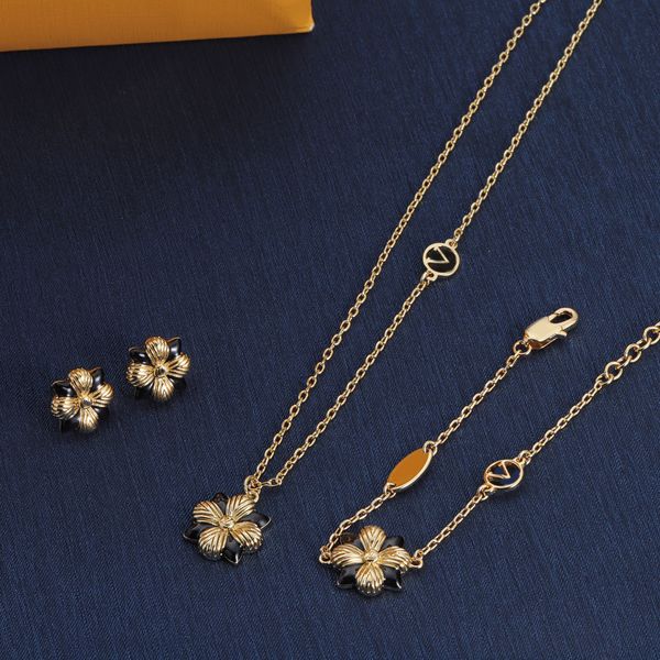 

bracelet, earrings & necklace designer necklaces earrings fashion set jewelry wedding gift, Black