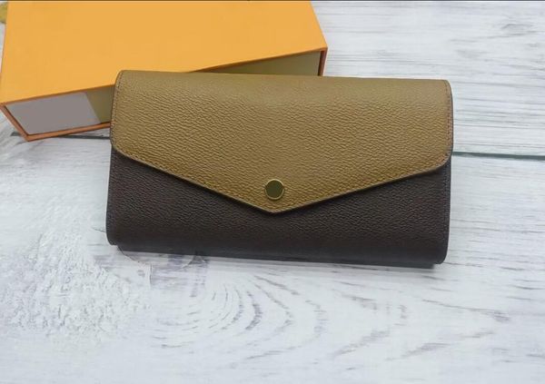 

fashion designer wallets luxury envelope purses mens womens leather cover wallet flower letter long card holder slim money clutch bags with, Red;black