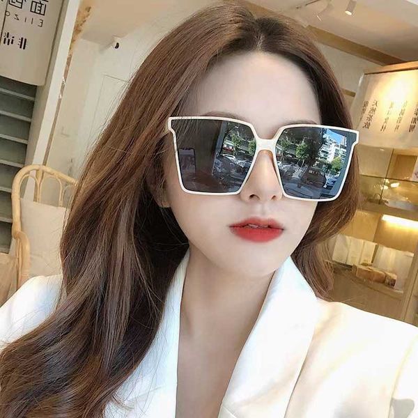 

new large frame fashionable street shaking sound network red same multi-color ins style sunglasses, White;black